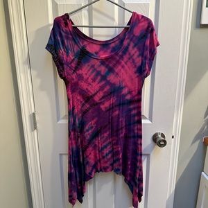 Tie dye kerchief hem tunic
